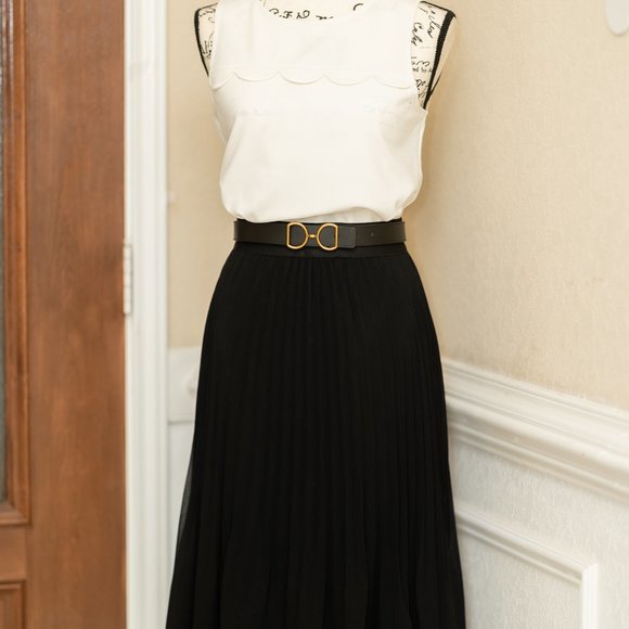 Chiffon Twirl Pleated Midi Skirt - NWOT - Picture 7 of 13